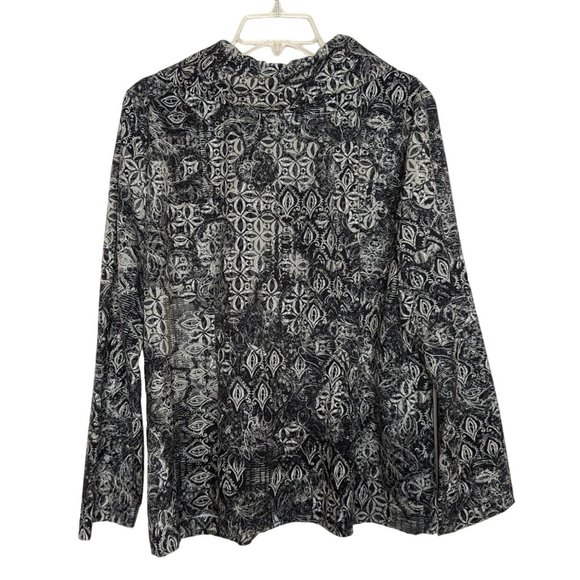 WEEKENDS BY CHICO'S long sleeve zippered front gray lightweight jacket sz 2 sz 1 - Picture 2 of 10